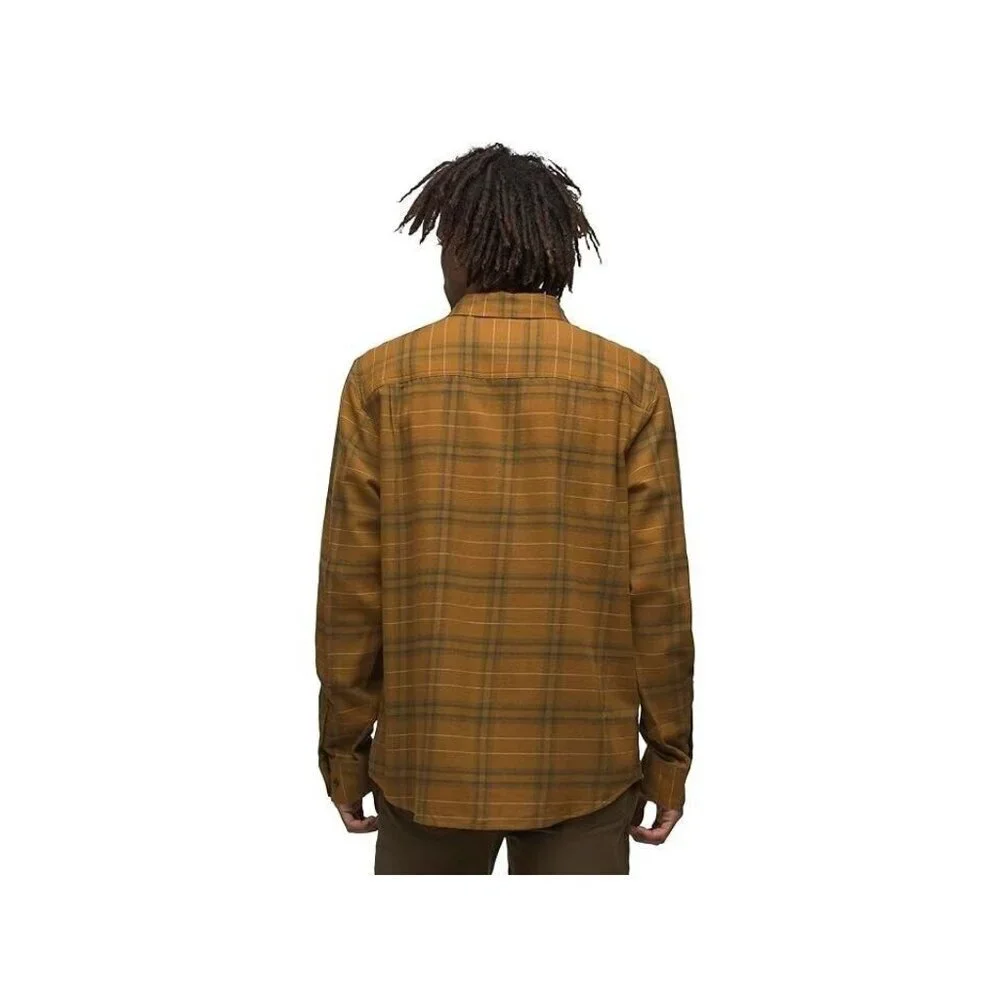 Prana Dolberg Plaid Flannel Shirt Standard Fit (Antique Bronze) size small - Picture 2 of 7